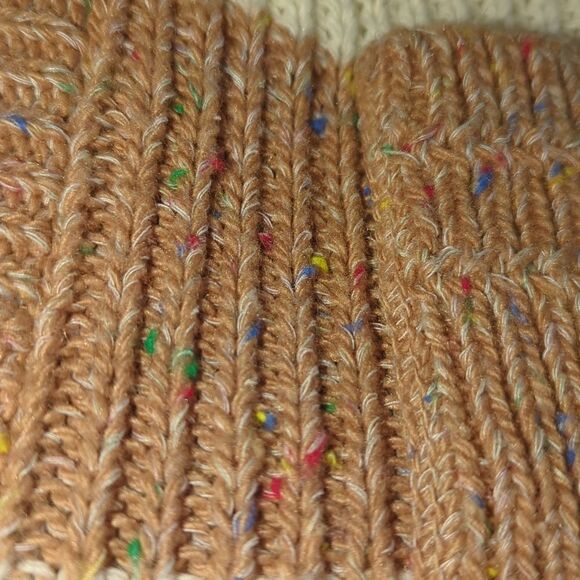 Vintage 70s Sears tan and‎ white striped rainbow cardigan sweater - Picture 10 of 10